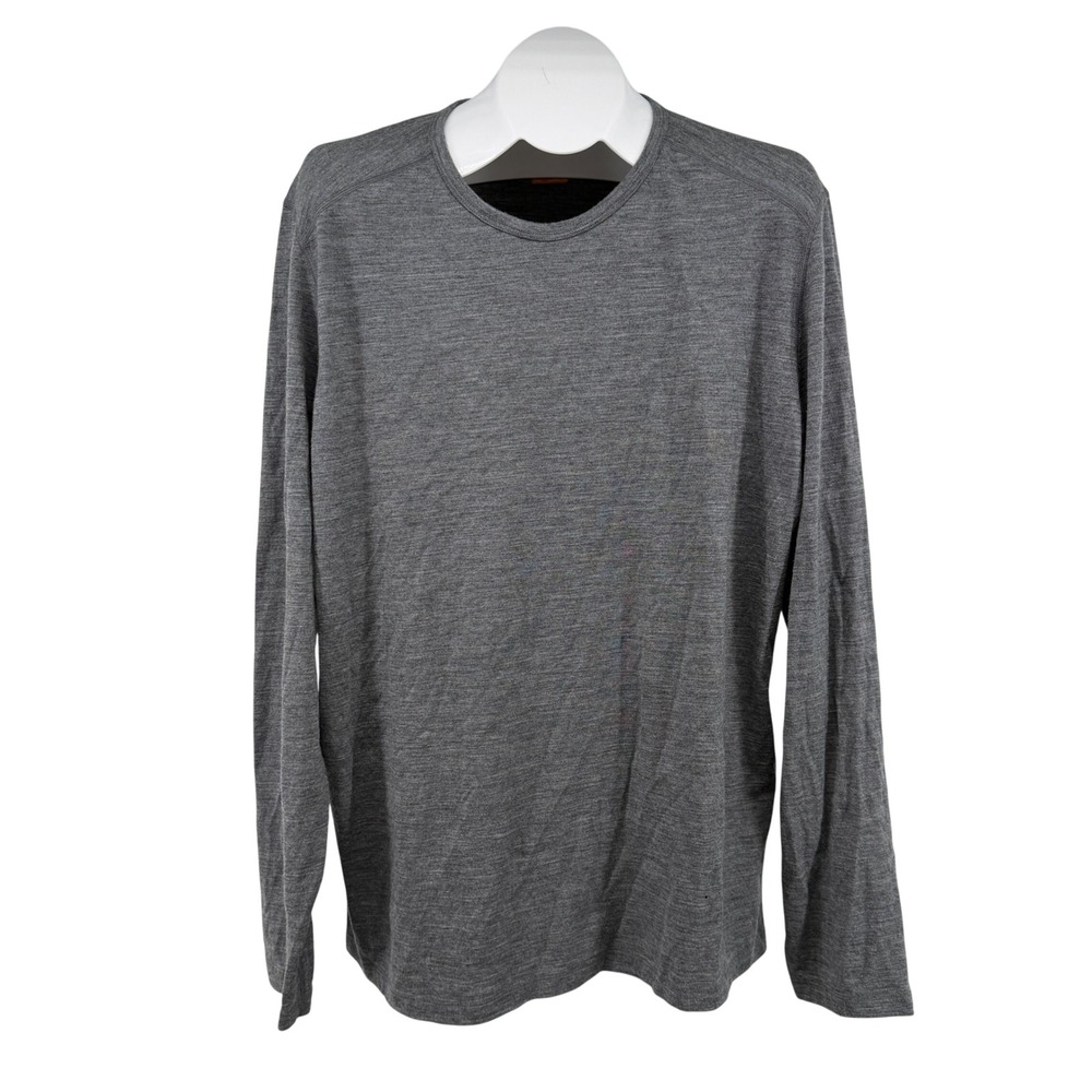 Icebreaker Shirt XXL Gray Merino Wool 200 Oasis Long Sleeve Base Layer Thermal